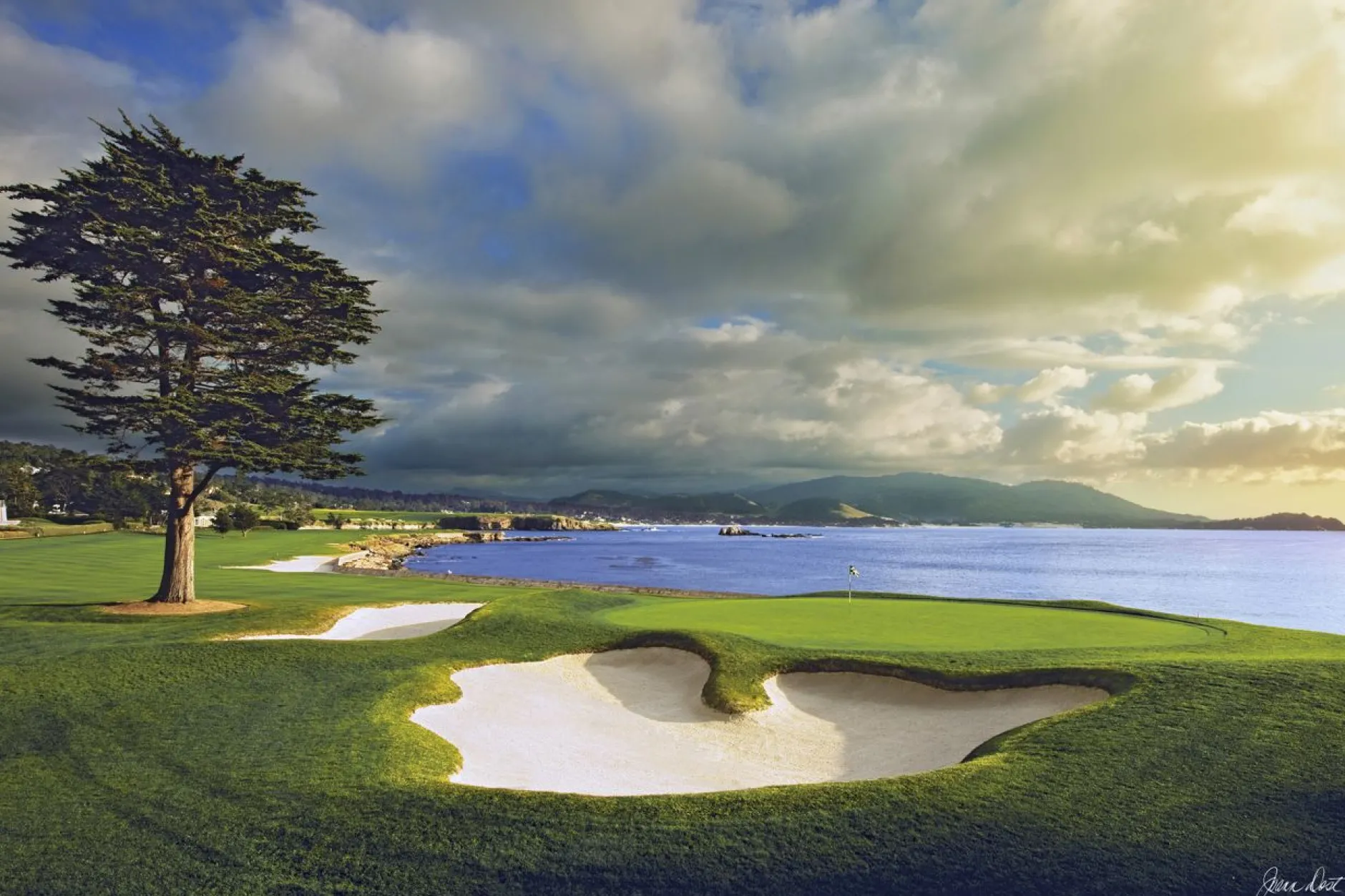 Pebble Beach Culmination By Joann Dost -Metal Print