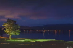 Pebble Beach Evening On 18 By Joann Dost -Metal Print