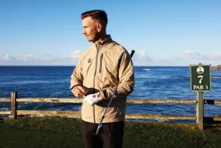Men Pebble Beach Full Zip Rain Ready Jacket By Adidas