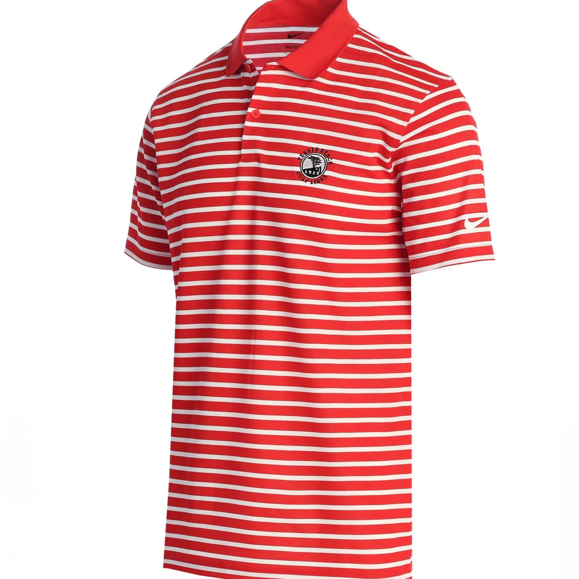 Men Pebble Beach Men's Dri-Fit Wide Stripe Polo By Nike