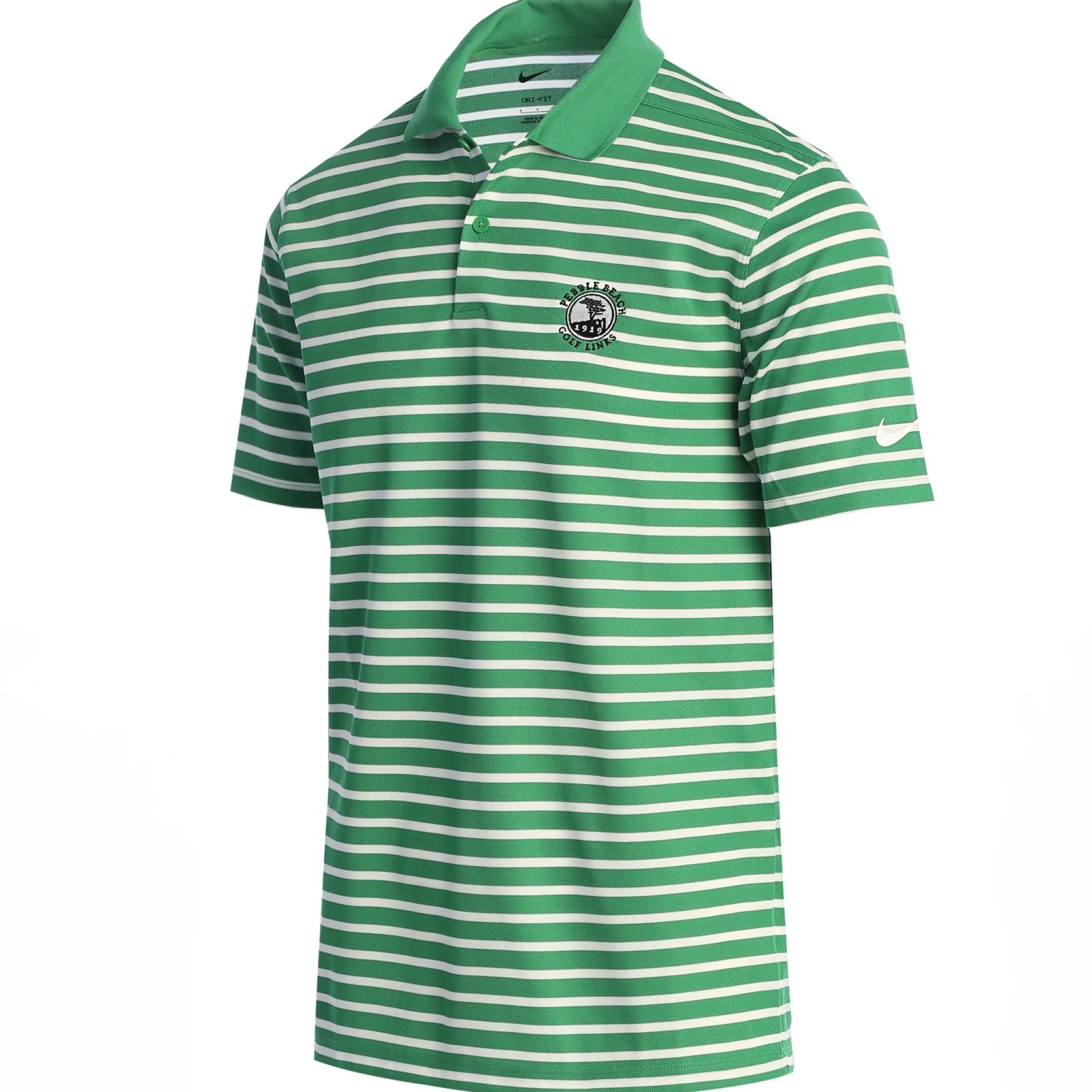 Men Pebble Beach Men's Dri-Fit Wide Stripe Polo By Nike