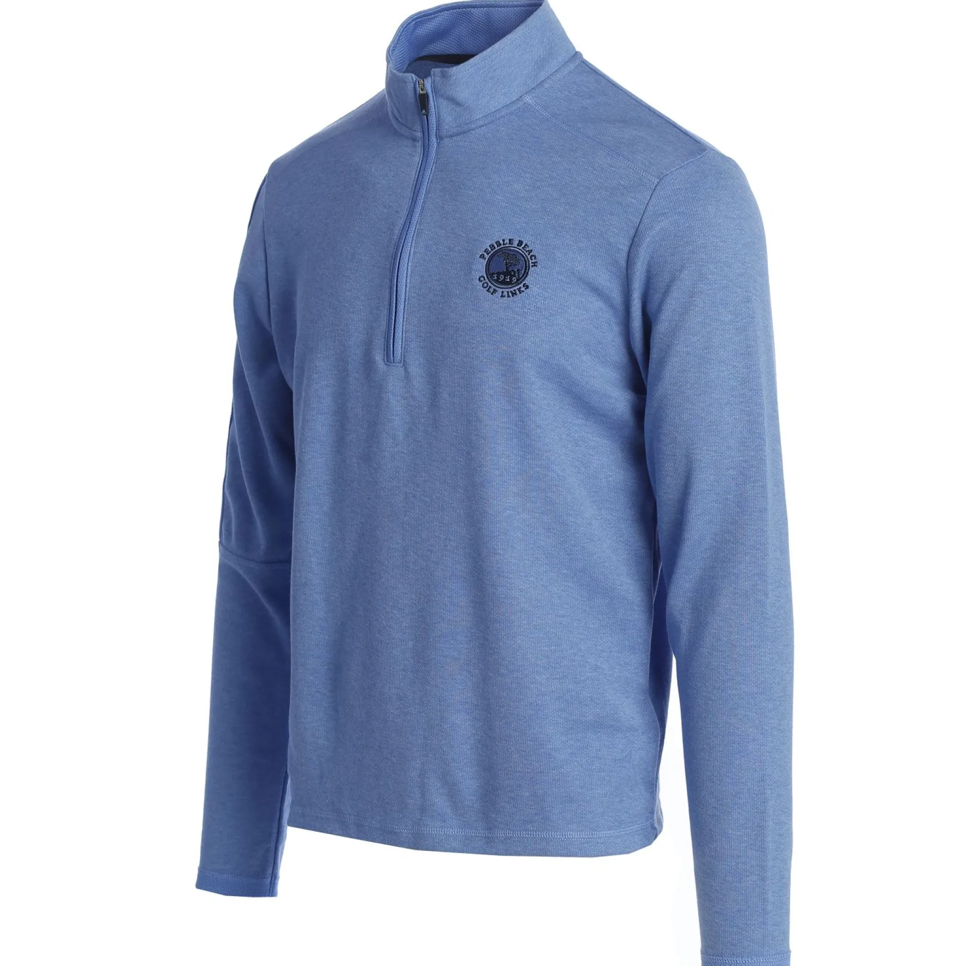Men Pebble Beach Men's 3-Stripes Blue Fusion 1/4 Zip By Adidas
