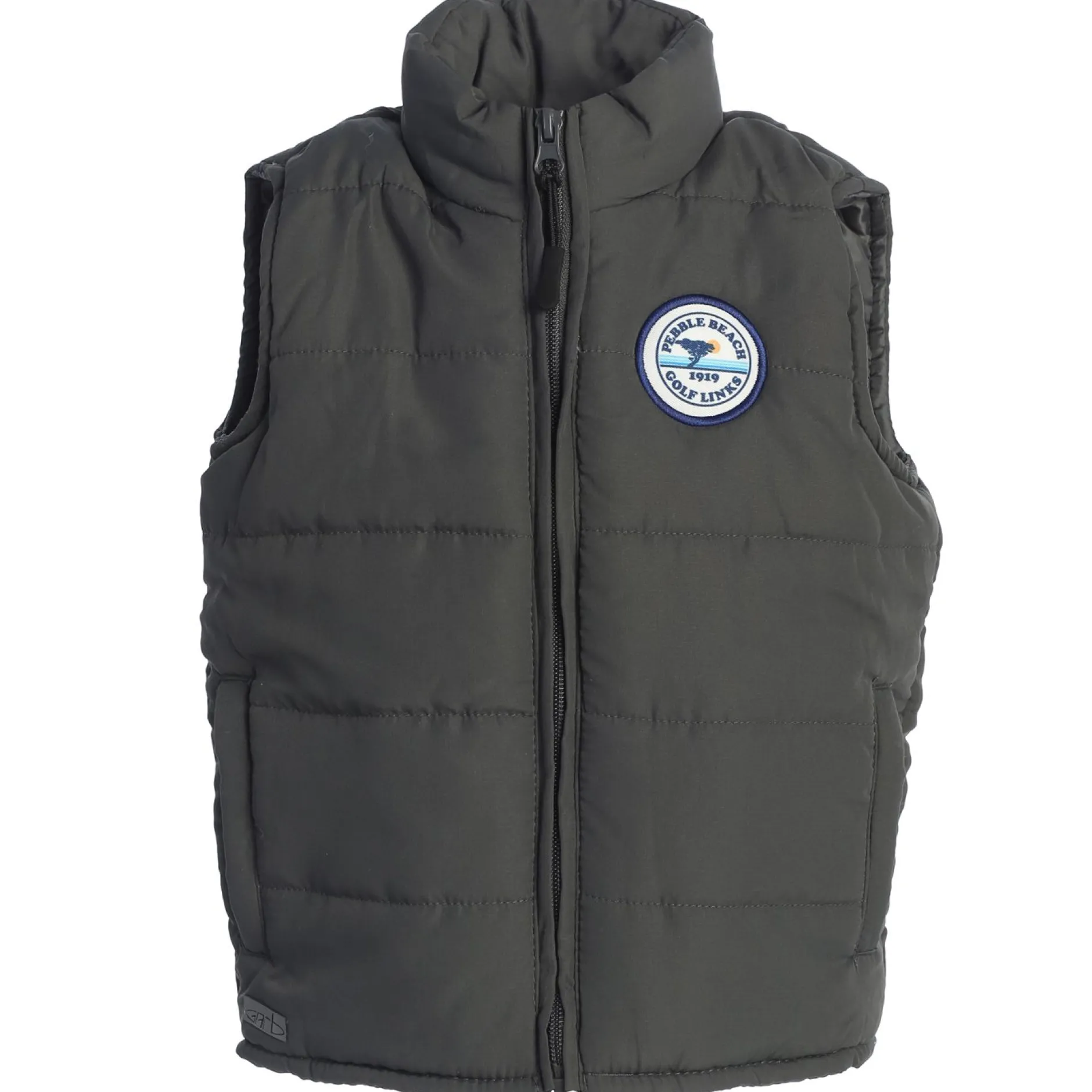 Kids Pebble Beach Youth Charcoal Puffer Vest By Garb