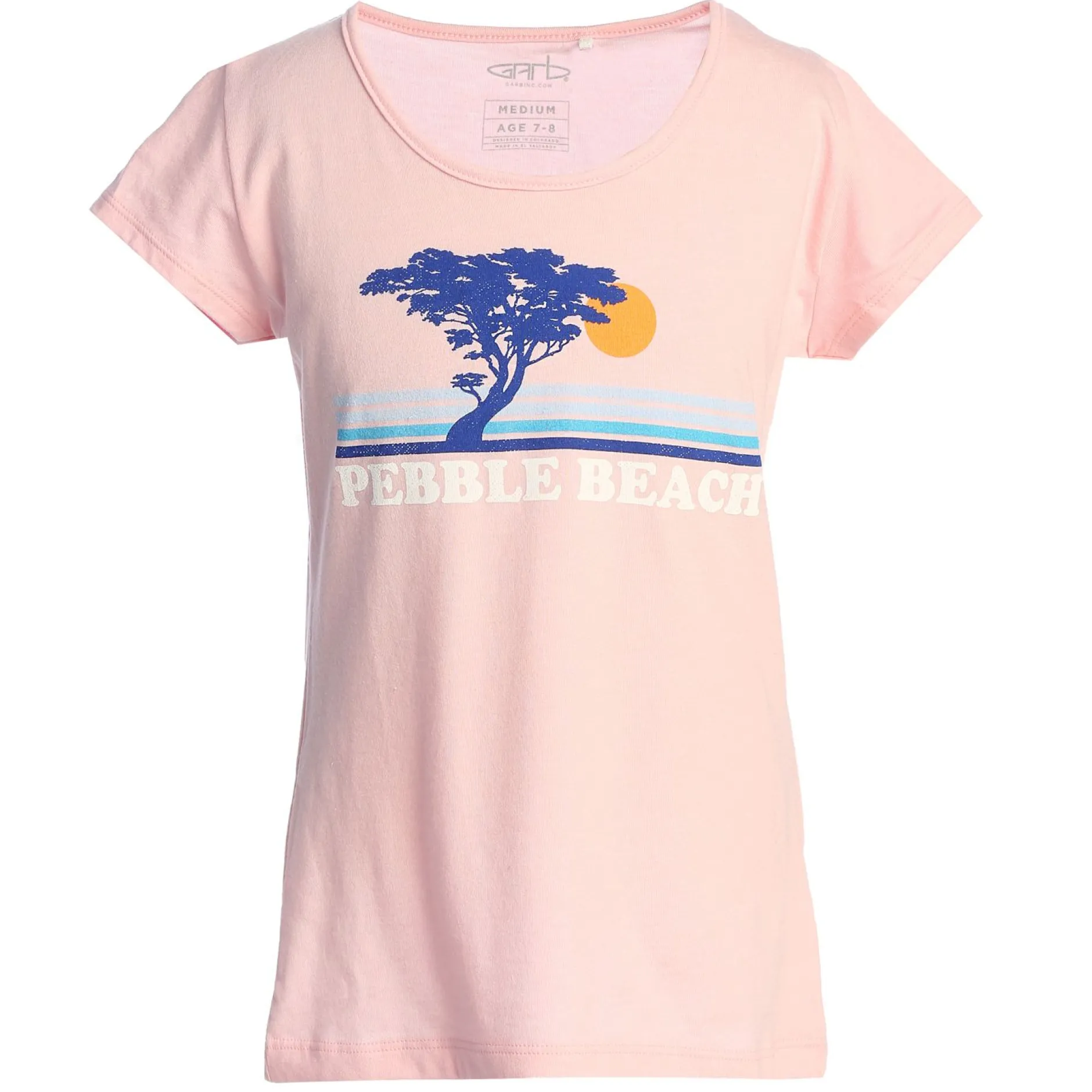 Kids Pebble Beach Youth Pink Sunset Tee By Garb