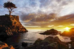 Pebble Beach Radiant Sunset By Bart Keagy - Metal Print